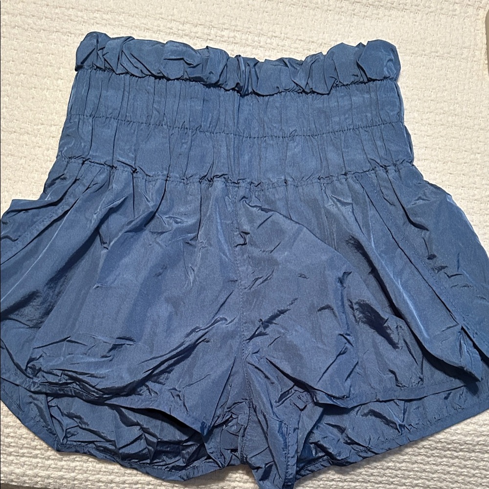 FP Movement by Free People Crinkled Blue Athletic Shorts